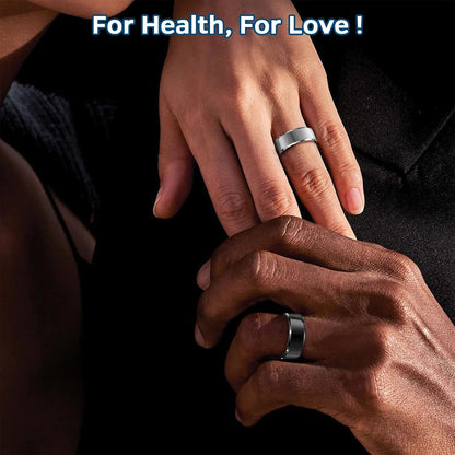 Smart Ring Health and Activity Tracker - Waterproof Sleep and Heart Rate Monitoring Ring with Air Gesture Control, 7-Day Battery Life, Compatible with iOS and Android (Black, #11)